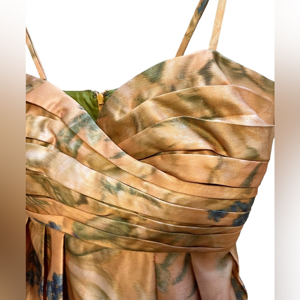 Anthropologie Gold Floral Prom Dress - Picture 6 of 10